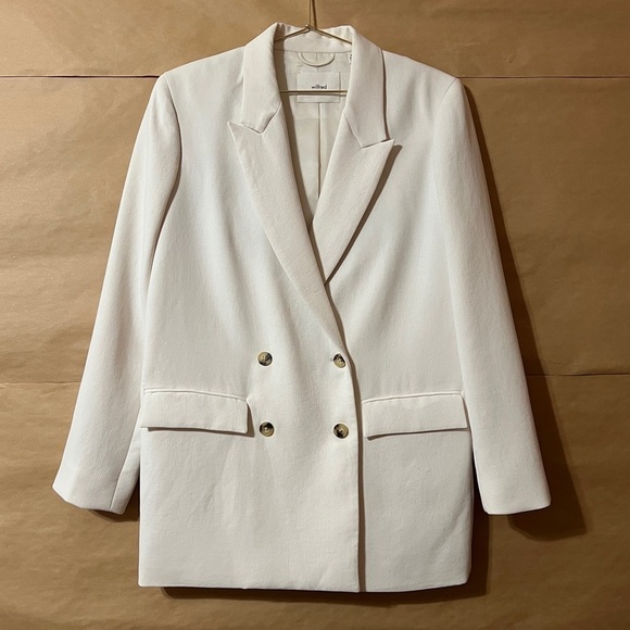 Aritzia | Wilfred Cherrelle Blazer Double-Breasted Crepette Oversized Size XS - Picture 1 of 13